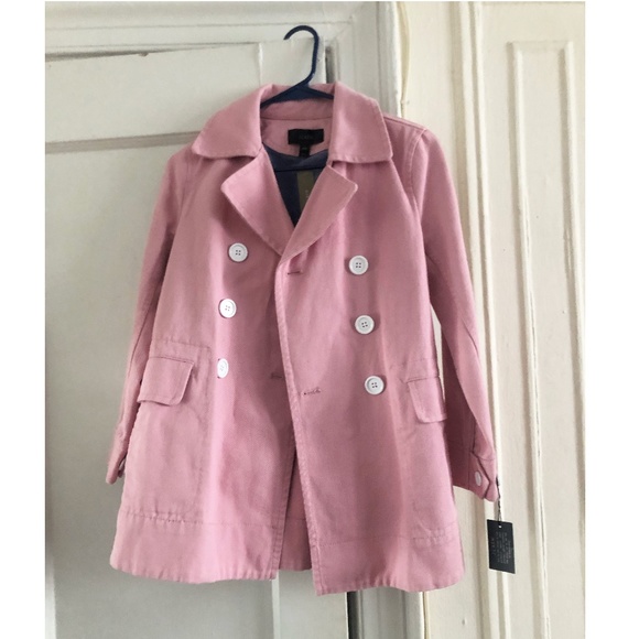 J. Crew Jackets & Blazers - NWT JCrew Pink Pea Coat in heavyweight cotton twill Sz 00P
